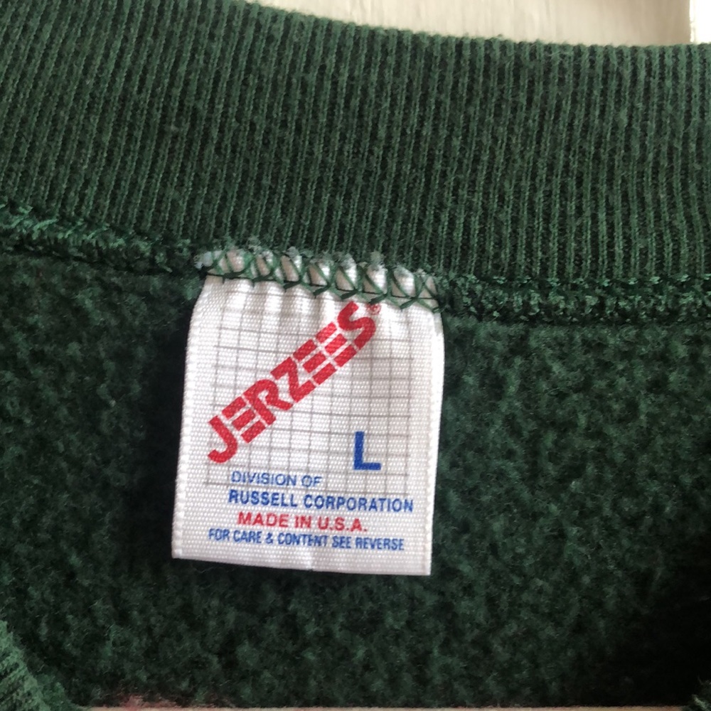 Jerzees Hand Embroidered Vintage Crew Neck Holiday Pullover Sweatshirt Large - Picture 9 of 10